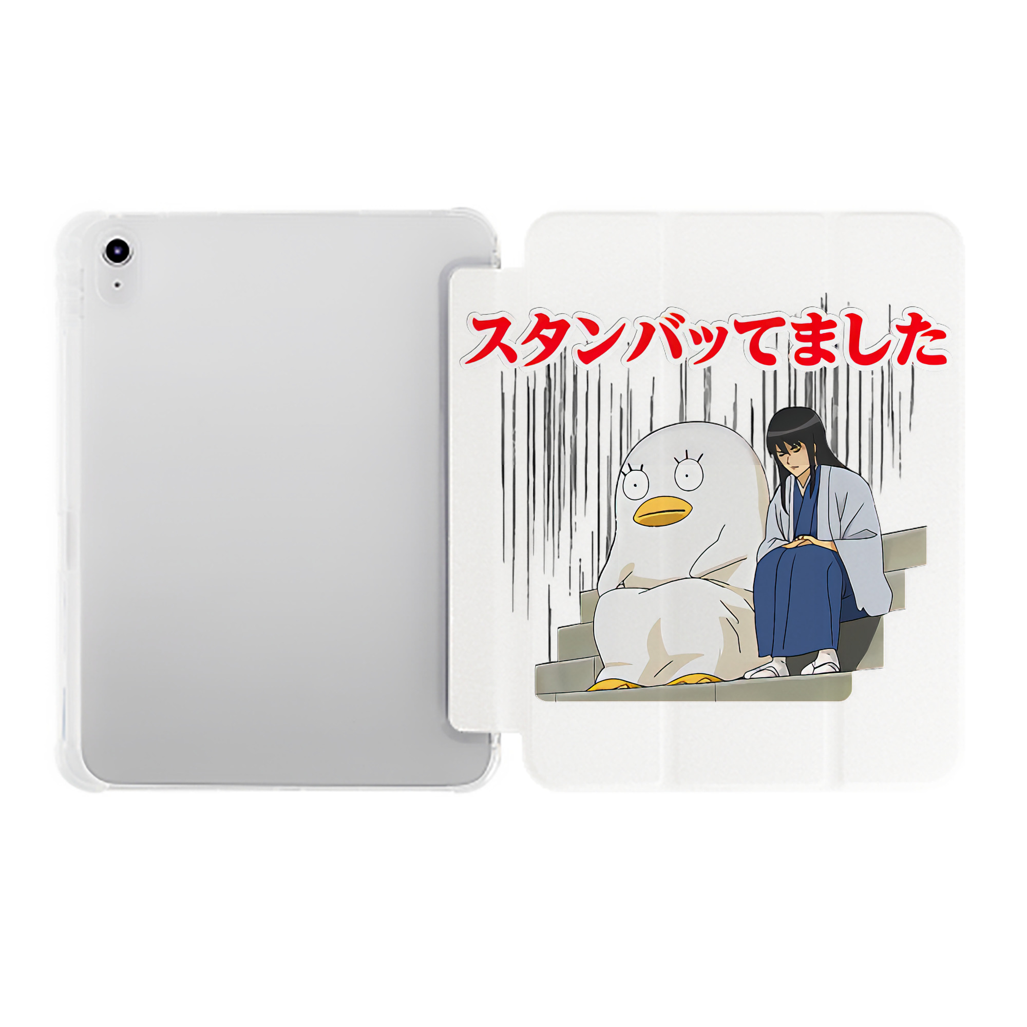 （画像用） ぎんたま 坂田銀時（さかたぎんとき） 神楽 志村新八（しむら しんぱち） GINTAMA Sakata Gintoki Kagura Shimura Shinpachi IPad ケース ペン収納付き 三つ折りスタンド PUレザー×シリコン 対応機種9.5/10.5/10.9インチ